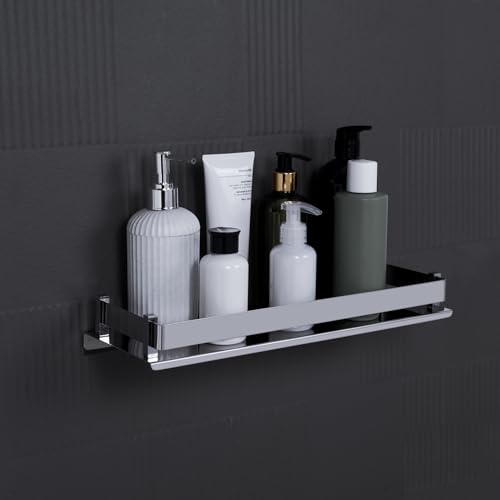 ARQUIN Bathroom Shelf Organizer 5x18 Inch | 304 Grade Stainless Steel Bathroom Shelf Racks | Wall Shelf for Bathroom Accessories Set | Storage Shelves for Kitchen Shelves & Racks - Image 1