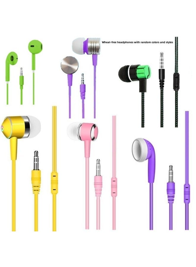 Yushuo S11 Wired Earphones Earplugs In-ear Mobile Phone Computer MP3 Game Earphones With Microphone Music Earphones-Color:Plastic Wheat-free Headphones* Styles And Colors Are Sent Randomly  - Image 1