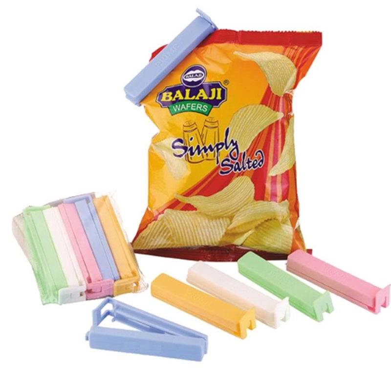 InddusHome 18Pc 3 Different Sizes BPA Free Plastic Food Bag Clip Sealer for Keeping Food Fresh Multi Color - Image 2