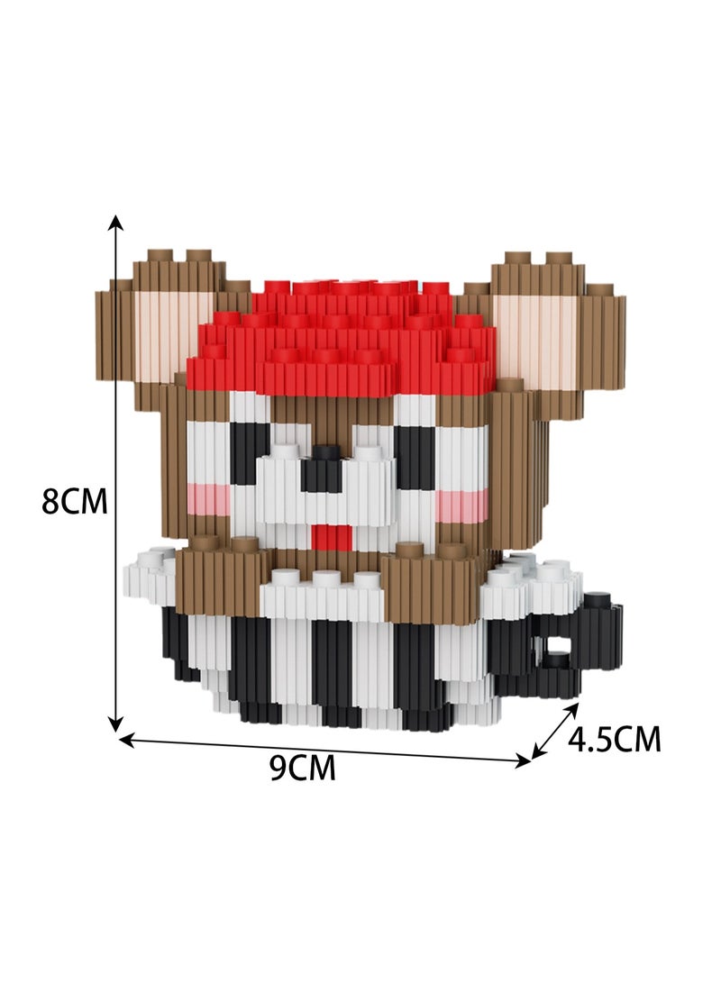 Miniature Small Particle Puzzle Building Blocks Gift Children's Educational Toy Puzzle (Black And White Teacup Mouse)  - Image 2