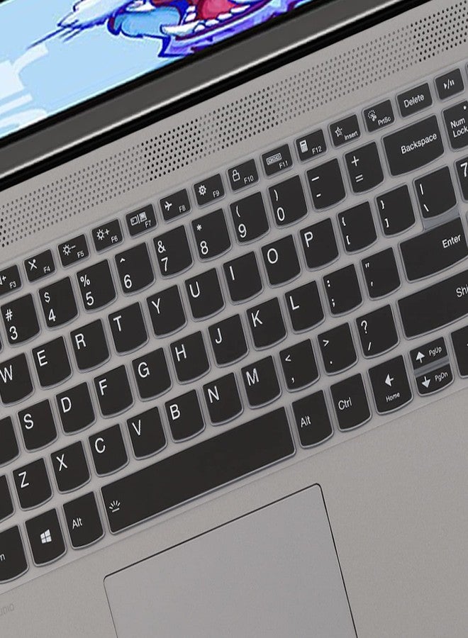 Saco Silicone Skin Keyboard Cover Compatible for Lenovo IdeaPad Slim 3 15.6 Inch Thin & Light Laptop 82H802FHIN 82H803GTIN 82RK0085IN 82H802XTIN 82RK006DIN - Launch Year 2022 - Black - Image 2