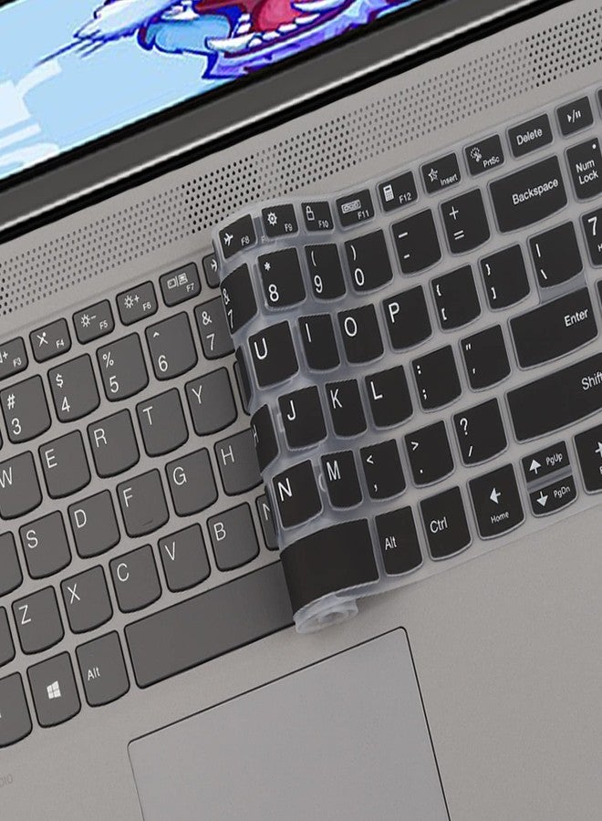 Saco Silicone Skin Keyboard Cover Compatible for Lenovo IdeaPad Slim 3 15.6 Inch Thin & Light Laptop 82H802FHIN 82H803GTIN 82RK0085IN 82H802XTIN 82RK006DIN - Launch Year 2022 - Black - Image 5