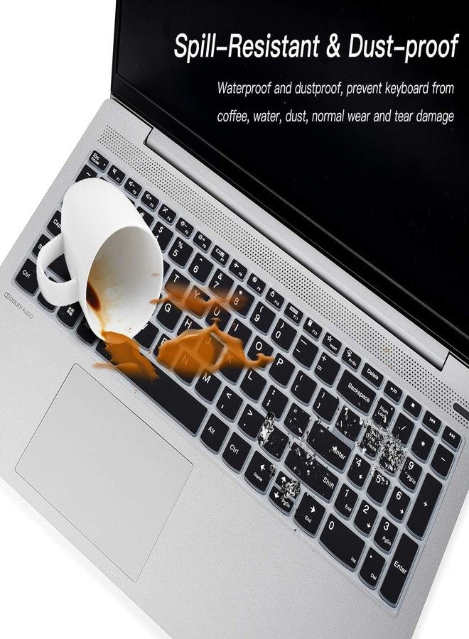 Saco Silicone Skin Keyboard Cover Compatible for Lenovo IdeaPad Slim 3 15.6 Inch Thin & Light Laptop 82H802FHIN 82H803GTIN 82RK0085IN 82H802XTIN 82RK006DIN - Launch Year 2022 - Black - Image 3