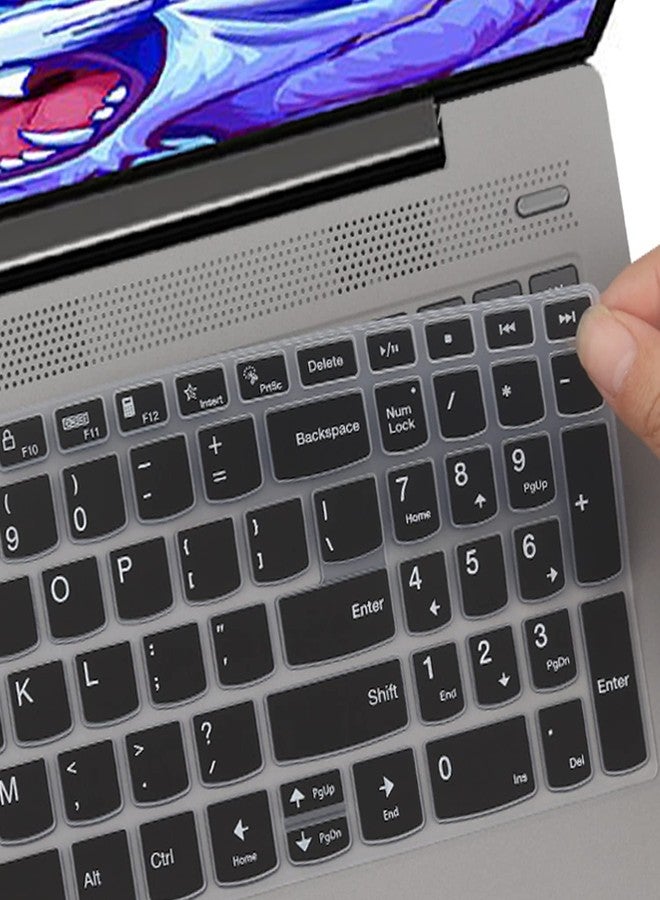 Saco Silicone Skin Keyboard Cover Compatible for Lenovo IdeaPad Slim 3 15.6 Inch Thin & Light Laptop 82H802FHIN 82H803GTIN 82RK0085IN 82H802XTIN 82RK006DIN - Launch Year 2022 - Black - Image 4