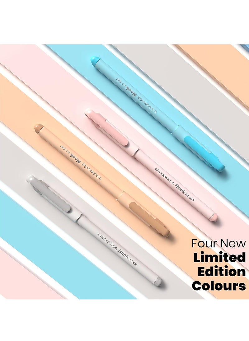 classmate Classmate Hook Ball Pen- Blue (Pack of 10)|Multicolour Body Pens|Attractive Pastel Shades for Boys & Girls|Smooth Writing Ball Pen|Unique Design  - Image 3