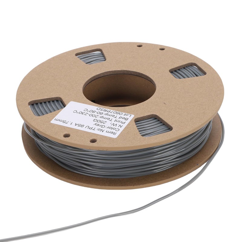 Flexible 1 75mm TPU 3D Printer Filament High Accuracy Grey - Image 2