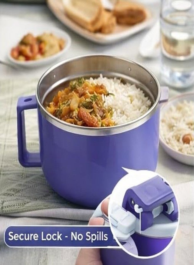 JASYXO Leak Proof Insulated Food Container with Secure Lock Lid – Double Wall Stainless Steel Thermal Bowl for Soup, Curry & Noodles – Easy Grip Handle Lunch Box for Kids & Adults - Image 3