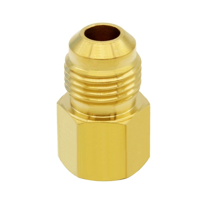 Hooshing 2PCS Brass Tube Fitting 3/8" Flare to 1/4" NPT Female Thread Gas Line Adapter Pipe Connector - Image 5