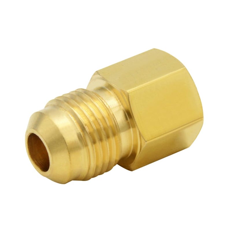 Hooshing 2PCS Brass Tube Fitting 3/8" Flare to 1/4" NPT Female Thread Gas Line Adapter Pipe Connector - Image 4