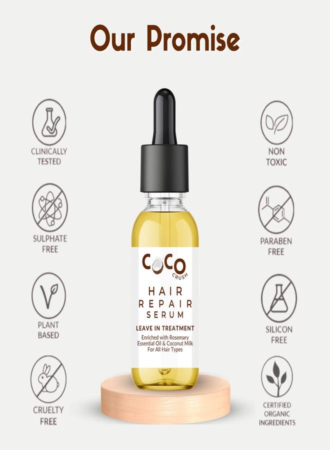Coco Crush Hair Repair Leave-In Serum & Derma Roller Combo | Repairs Damage, Reduces Frizz, Boosts Shine & Improves Serum Absorption | For Men & Women (30ML+ROLLER) - Image 4