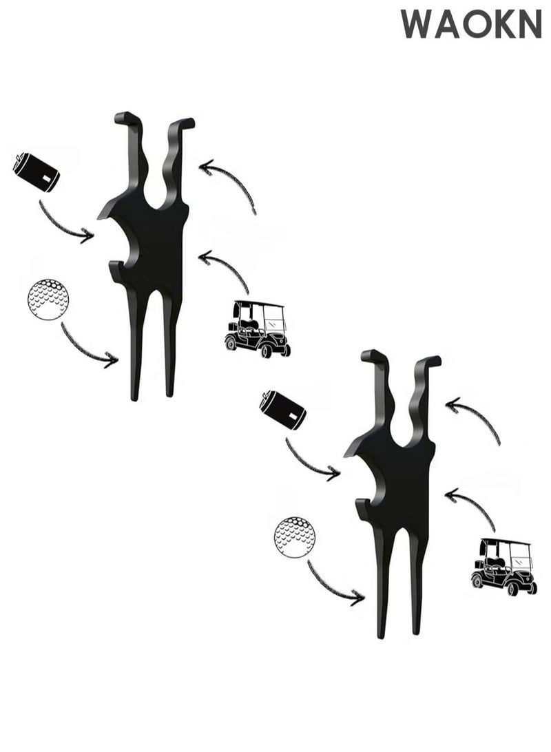 WAOKN 3 in 1 Golf Multi-Tool,Protable Divot Repair Tool,Magnetic Holder for Golf Cart – Fits 25 to 40 Ring Gauge, Metal Magnetic Golf Cart Holder with Clamp, Can Opener and Ball Marker, Golf Divot Tool & Ball Marker, Golf Accessories and Gifts for Men - Image 1