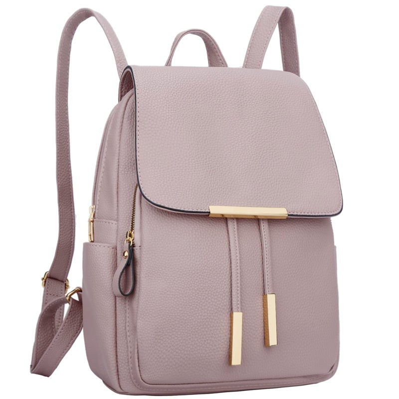 KKXIU Trendy Leather Backpack Purse for Women and Ladies Shoulder Travel Daypacks Bags (A-Pink) - Image 1