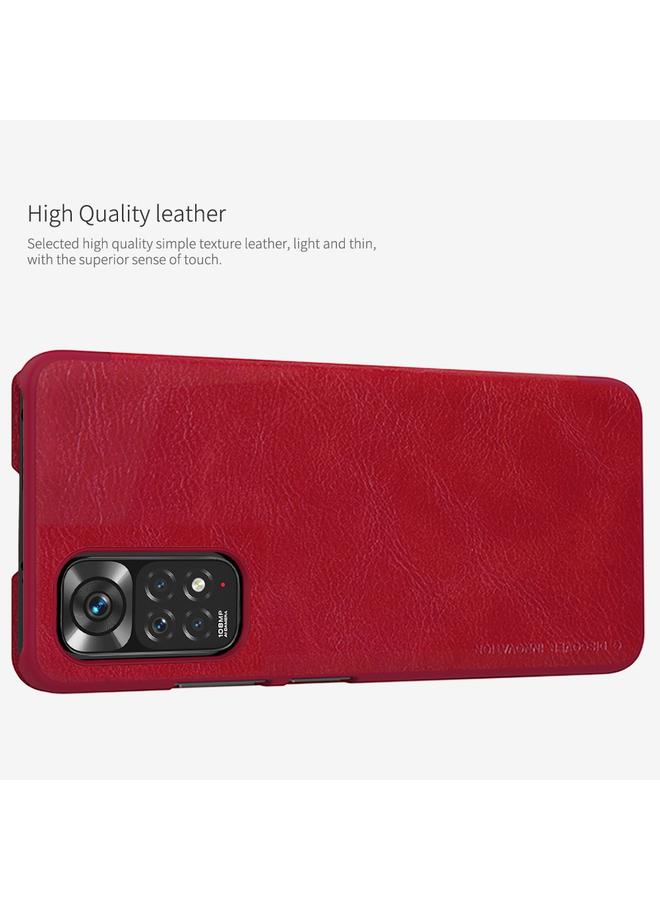 نيلكين جراب لهاتف Xiaomi Redmi Note 11S من سلسلة QIN جراب جلدي بنمط Crazy Horse - Image 5