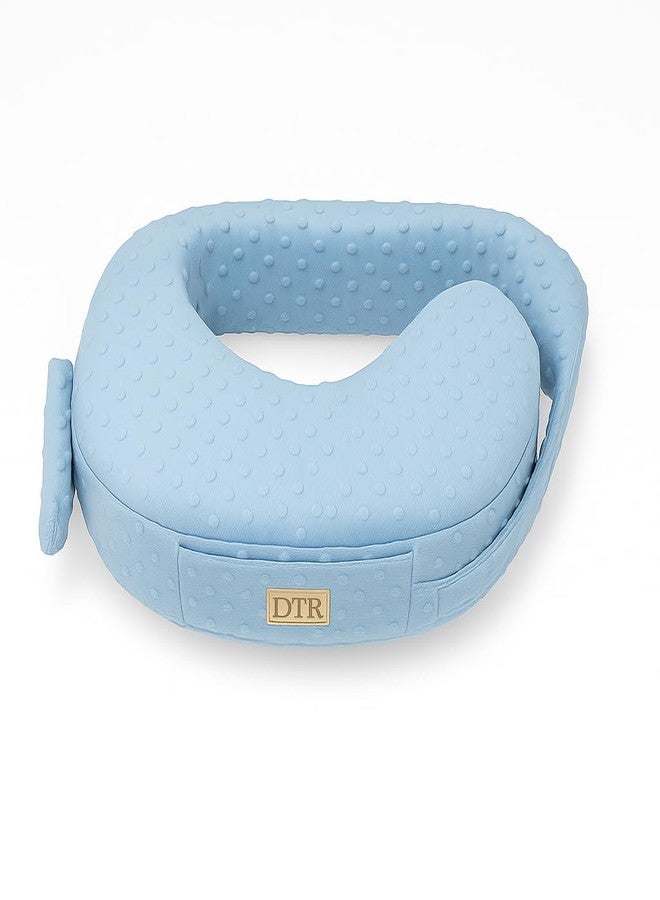 DTR Creation Sky Blue Nursing Pillow for Mom & Baby | Breastfeeding & Bottle Feeding Support | Soft Plush Washable Cover | Adjustable Strap | Multi-Use U-Shaped Cushion - Image 1