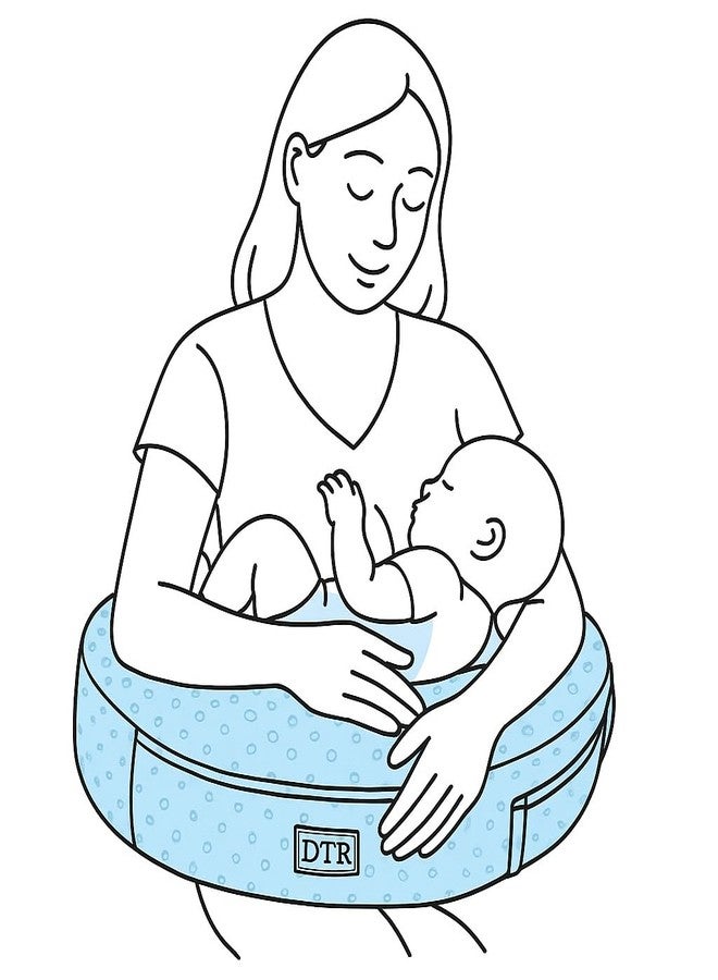 DTR Creation Sky Blue Nursing Pillow for Mom & Baby | Breastfeeding & Bottle Feeding Support | Soft Plush Washable Cover | Adjustable Strap | Multi-Use U-Shaped Cushion - Image 3
