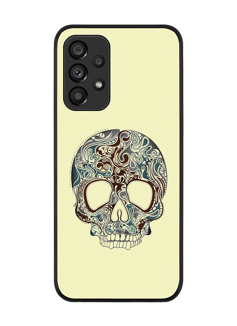 Rugged Black edge case for Samsung Galaxy A33 5G Slim fit Soft Case Flexible Rubber Edges Anti Drop TPU Gel Thin Cover - Skully Tattoo