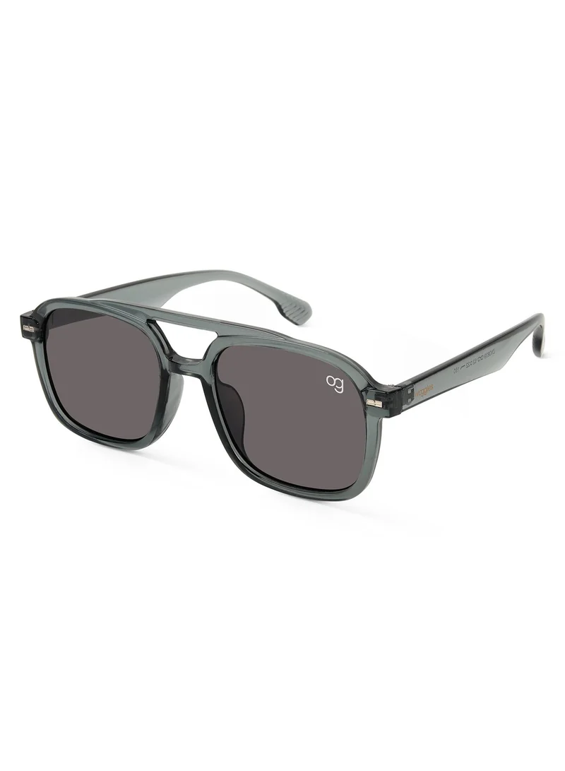 Woggles Designer Grey Square Sunglasses| Men &amp; Women| 100% Uv Protection