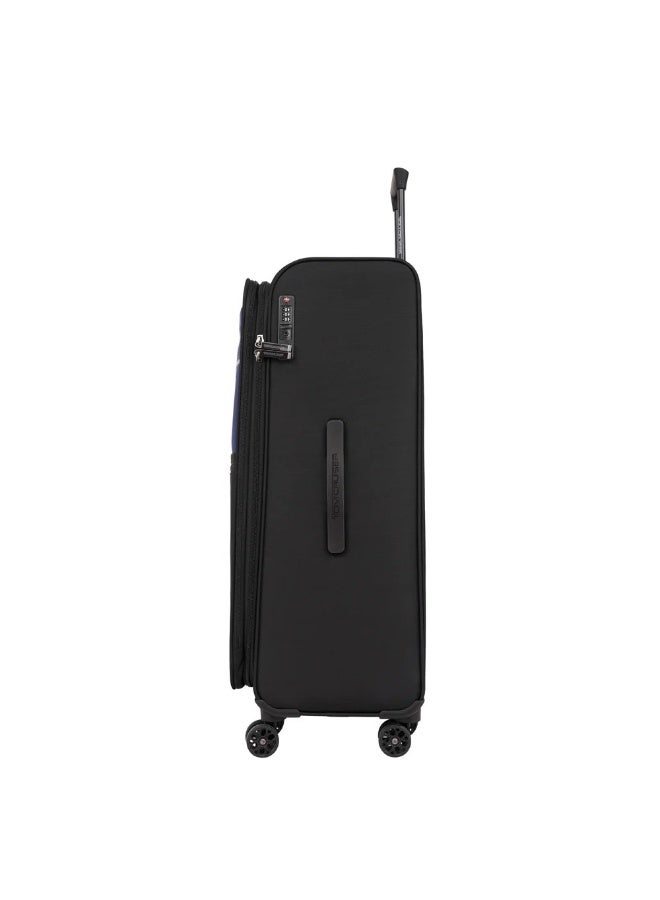 TOM CRUISER Legacy 28 Inch Soft Luggage Trolley – Blue and Black, 600D PU Leather, TSA Lock, Silent Wheels - Image 5