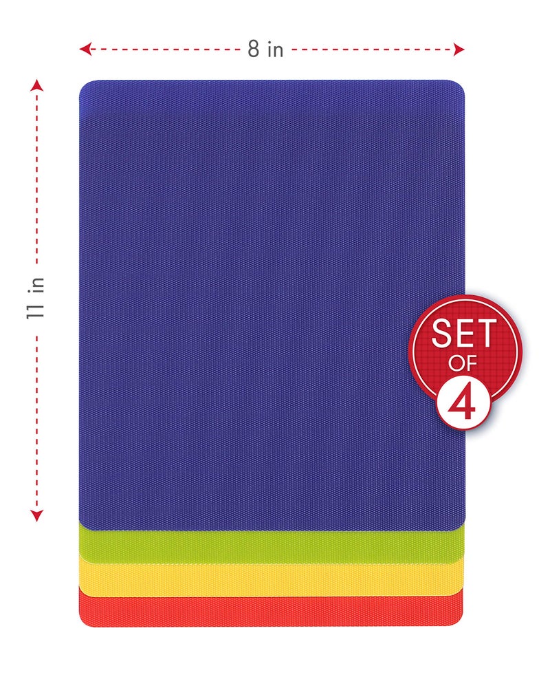 Dexas Heavy Duty Grippmat Flexible Cutting Board Set of Four 8 x 11 inches - Image 3