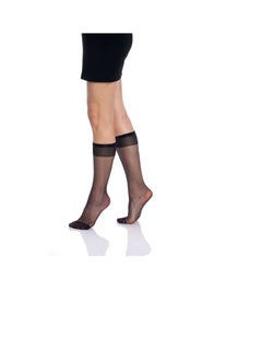3 Pairs Of Sylvie Women'S Short Socks, Black, One Size, 100% Voile, 3 Count