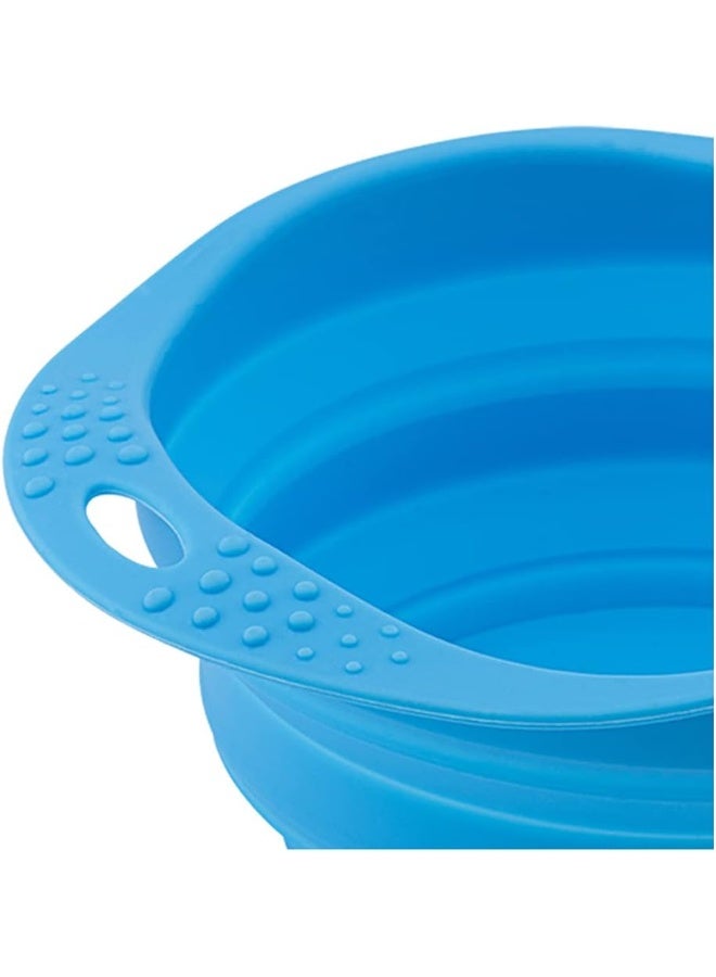 BECO وعاء بيسكو للسفر - وعاء طعام وماء سيليكون قابل للطي للكلاب - صغير - أزرق - Image 3