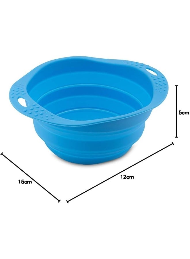 BECO وعاء بيسكو للسفر - وعاء طعام وماء سيليكون قابل للطي للكلاب - صغير - أزرق - Image 4