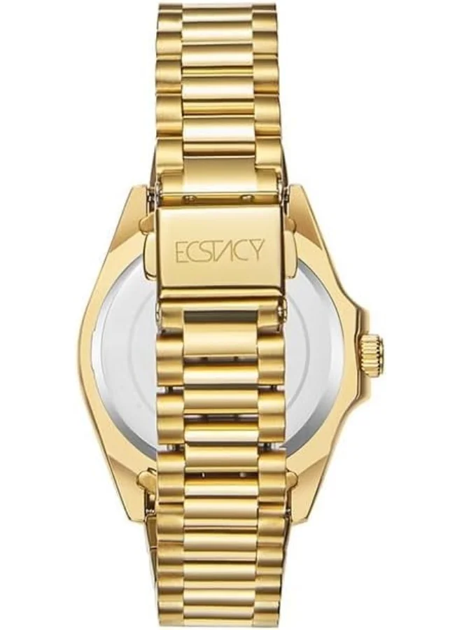 ECSTACY ECSTACY Women's VX3J Movement Watch, Multi Function Display and Stainless Steel Strap - E23615-GBGC, Gold