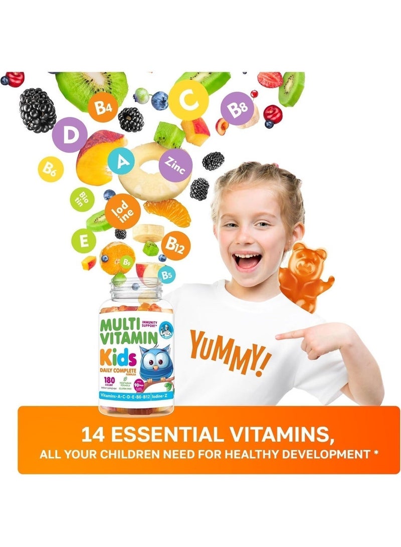 دكتور موريتز حلوى دكتور موريتز متعددة الفيتامينات للأطفال - مع فيتامينات أ، ج، د، هـ، ب6، ب12، والزنك، وغيرها - دعم يومي كامل - عبوة من قطعتين (120 قطعة) - Image 4