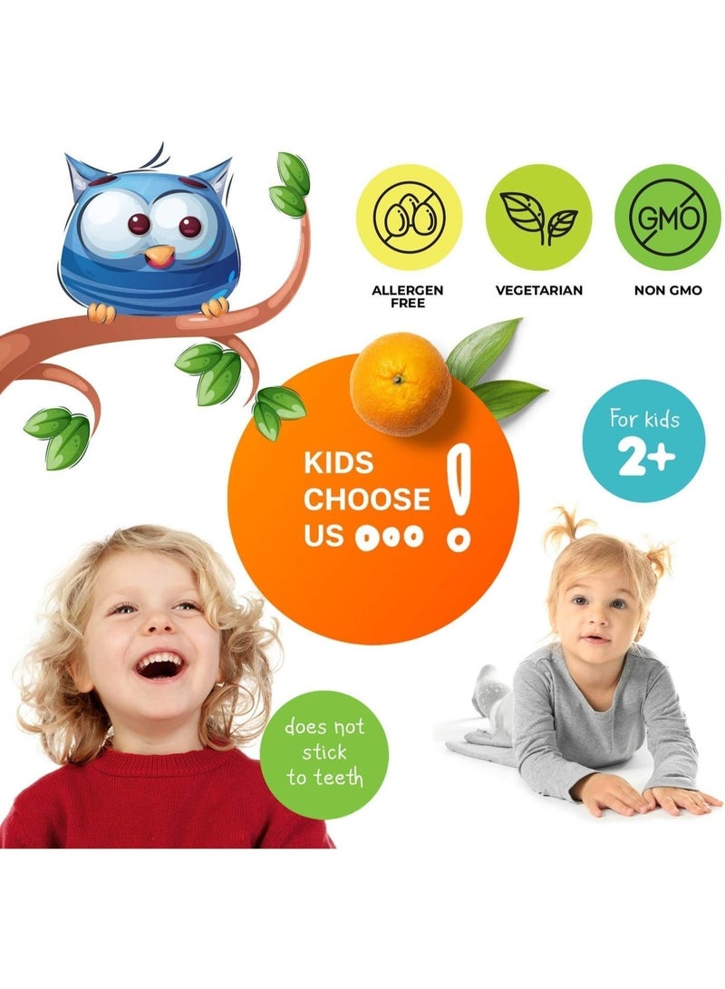 دكتور موريتز حلوى دكتور موريتز متعددة الفيتامينات للأطفال - مع فيتامينات أ، ج، د، هـ، ب6، ب12، والزنك، وغيرها - دعم يومي كامل - عبوة من قطعتين (120 قطعة) - Image 3