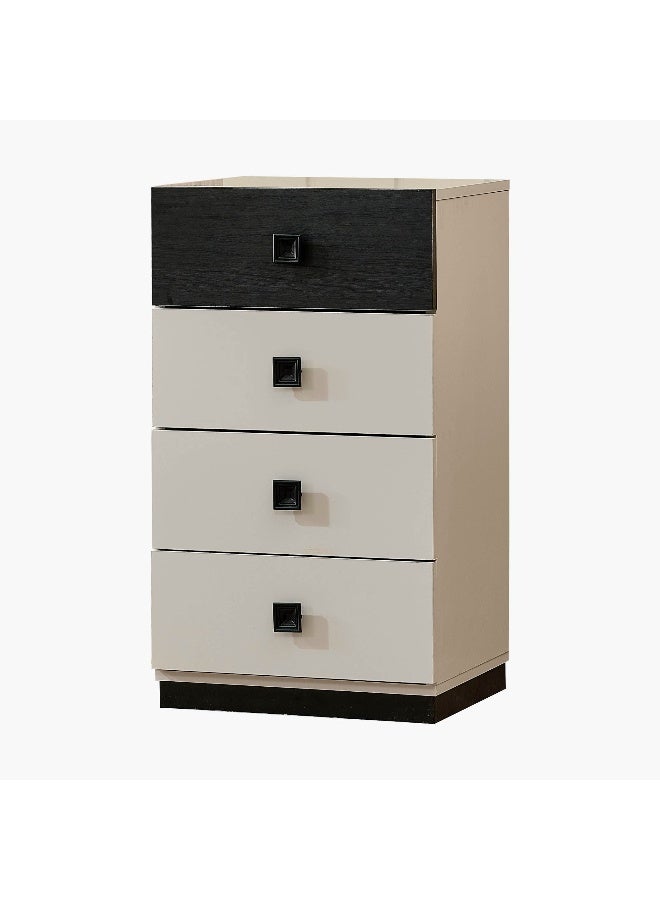 Home Box Zurich Chest of 4-Drawers in White and Black - Image 2