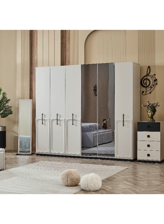 Home Box Zurich Chest of 4-Drawers in White and Black - Image 5