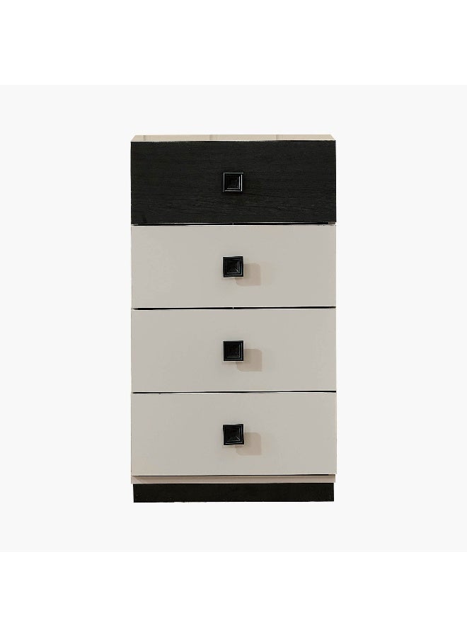 Home Box Zurich Chest of 4-Drawers in White and Black - Image 3