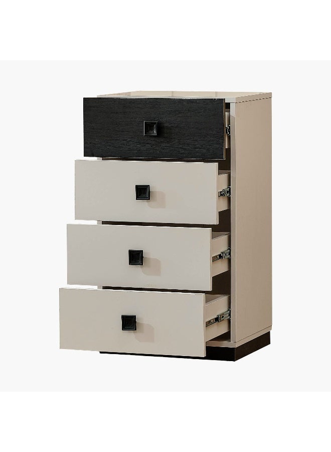 Home Box Zurich Chest of 4-Drawers in White and Black - Image 4