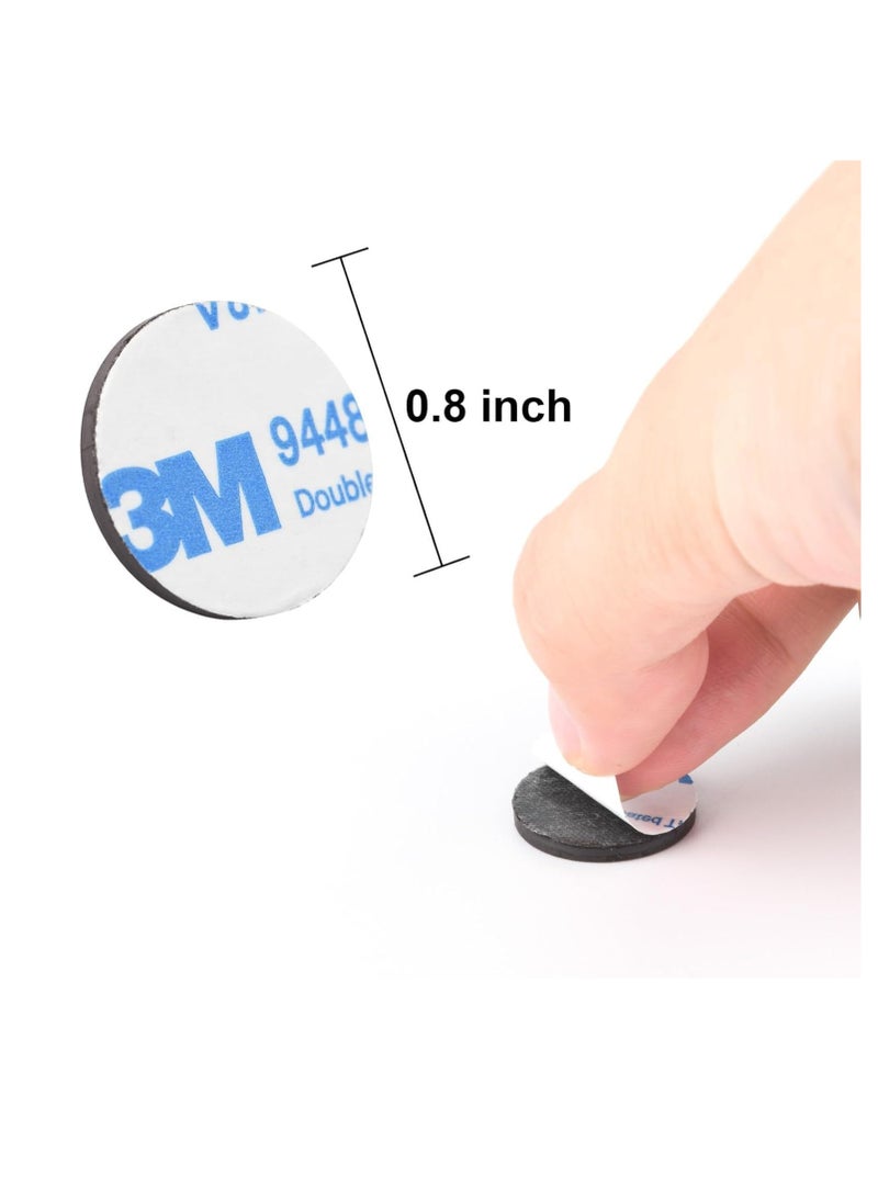 FengSVMA Magnetic Dots with 3M Adhesive Backing, Strong Magnetic Circles Flat Rubber Magnet Squares, Sticky Magnet Dots for Most Surfaces, Refrigerator Whiteboard Dry Erase Board (20mm, Round, 100 pcs)  - Image 3
