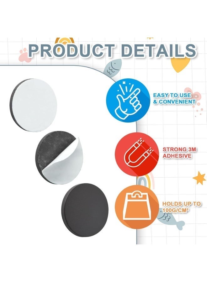 FengSVMA Magnetic Dots with 3M Adhesive Backing, Strong Magnetic Circles Flat Rubber Magnet Squares, Sticky Magnet Dots for Most Surfaces, Refrigerator Whiteboard Dry Erase Board (20mm, Round, 100 pcs) - Image 3