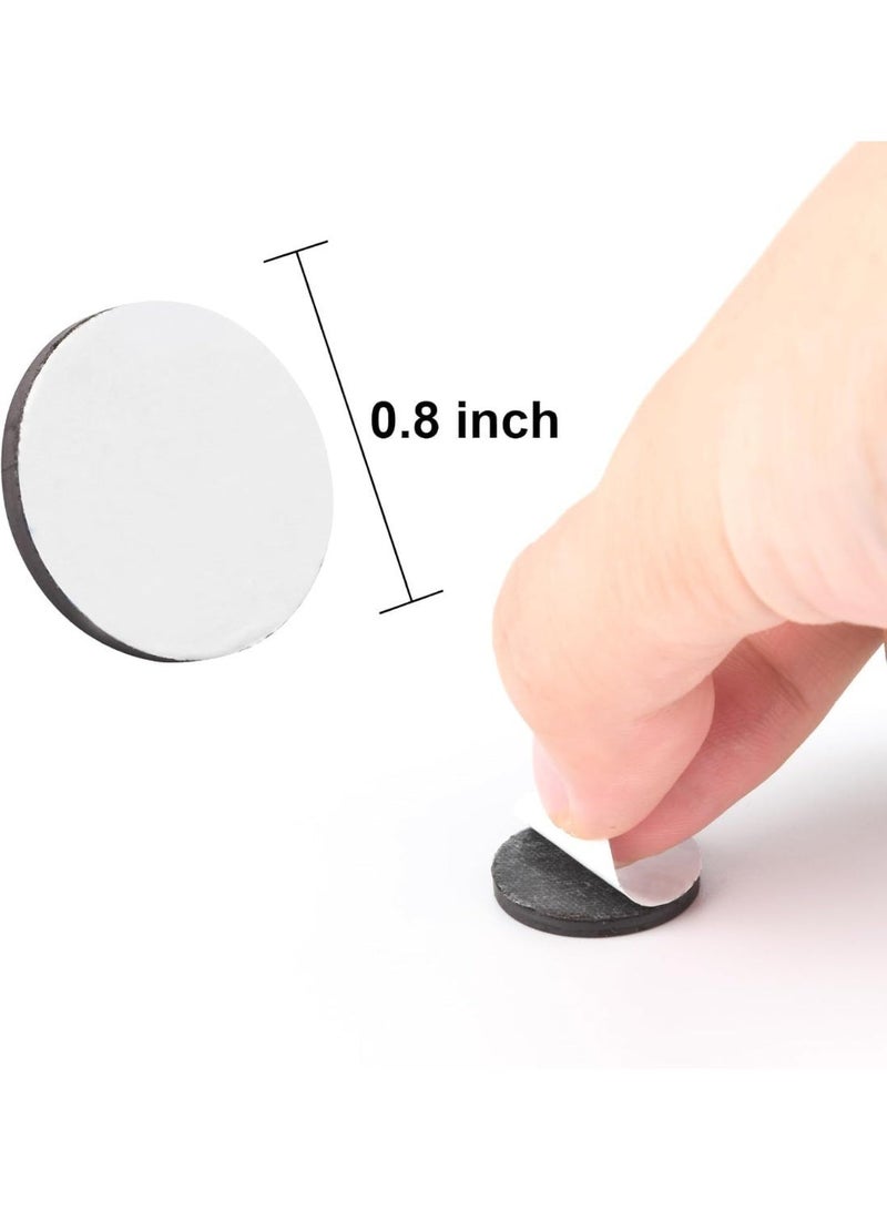 FengSVMA Magnetic Dots with 3M Adhesive Backing, Strong Magnetic Circles Flat Rubber Magnet Squares, Sticky Magnet Dots for Most Surfaces, Refrigerator Whiteboard Dry Erase Board (20mm, Round, 100 pcs) - Image 2
