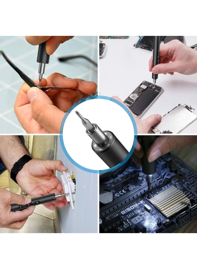 PIWINE Mini Power Automatic Screwdriver, 28 In 1 Electric Cordless Precision Screwdriver Set With 24 Bits, Rechargeable Portable Magnetic Repair Tool Kit With Led Lights For Glasses, Laptops, Watches  - Image 3
