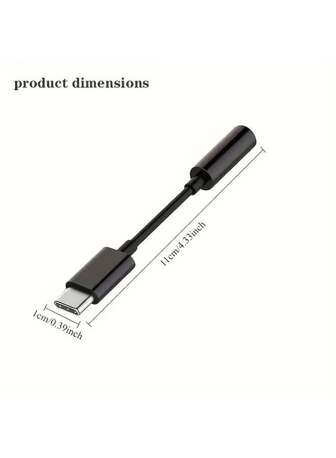 Black USB C to 3 5mm Audio Adapter Hi Res DAC Digital Headphone Jack Converter - Image 4