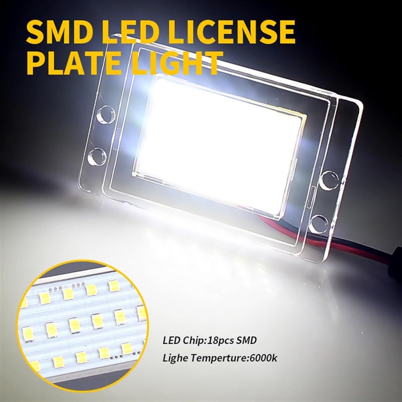 QASULER 2pcs LED License Plate Light for Volvo - Image 5