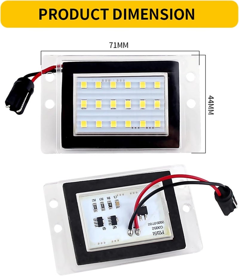 QASULER 2pcs LED License Plate Light for Volvo - Image 2