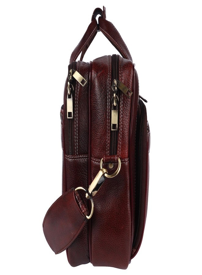 TAURUS Stylish Genuine Leather 16 Inch Laptop Messenger Bag For Office Use (BROWN) - Image 3