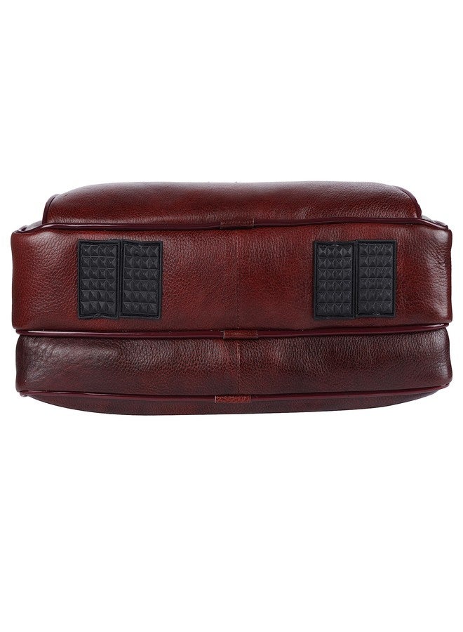 TAURUS Stylish Genuine Leather 16 Inch Laptop Messenger Bag For Office Use (BROWN) - Image 4