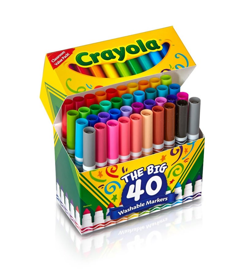 Crayola Ultra Clean Washable Markers (40ct), Colored Markers for Kids, Coloring Book Marker Set, Stocking Stuffers for Kids, Christmas & Holiday Gifts, Ages 3+ - Image 3