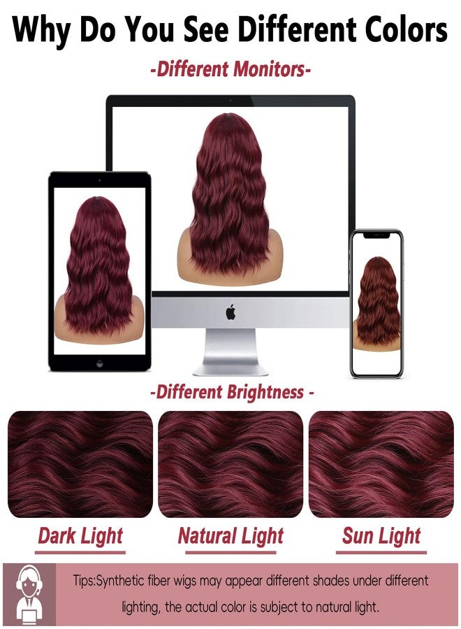 إنترانسد ستايلز شعر مستعار أحمر داكن من ENTRANCED STYLES مع غرة، شعر قصير بوب بطول الكتف 14 بوصة، شعر مستعار صناعي مقاوم للحرارة، مناسب للتنكر والاستخدام اليومي في الحفلات - Image 5
