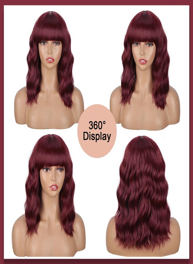 إنترانسد ستايلز شعر مستعار أحمر داكن من ENTRANCED STYLES مع غرة، شعر قصير بوب بطول الكتف 14 بوصة، شعر مستعار صناعي مقاوم للحرارة، مناسب للتنكر والاستخدام اليومي في الحفلات - Image 4