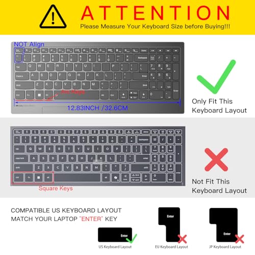 CaseBuy Keyboard Cover for Lenovo Yoga 7i 15.6, 16" /Lenovo V15 G4 (2024), G3, G2, ideaPad 1 1i /ideaPad 5 5i 15.6 /IdeaPad 3 3i 15.6 / IdeaPad Flex 5/ideaPad Slim 7 15.6, ThinkBook 15 G4 G3 G2 15p - Image 2