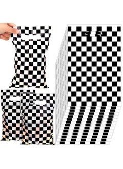 Chinco 50 Pieces Black And White Checkered Bags Race Car Theme Party Favors Race Car Themed Candy Bags Black And White Race Cars Goodie Bags Race Car Theme Party Decorations For Race Birthday Party Supplies  - Image 1