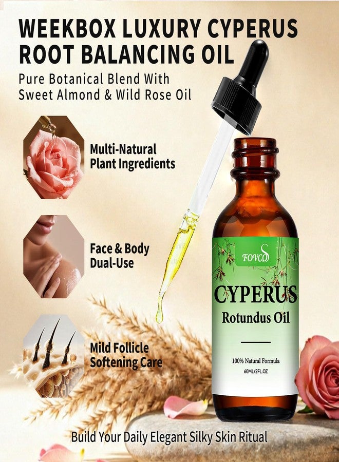 Fovcos 100% Pure Cyperus Rotundus Oil with Sweet Almond & Rosehip – Natural Hair Removal Care & Post-Waxing Soothing Oil for Face, Body, Underarms - Image 4
