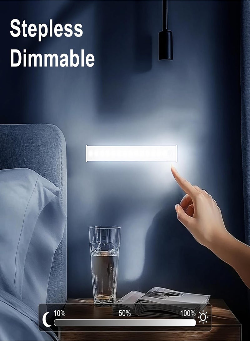 2x Led Lamp With Motion Sensor Tri-Colour Lights Type-C Charging, 20cm, Human Body Sensor - Magnetic Installation - Rechargeable Night Light for Kitchen, Staircase, Bedroom, Drawer  - Image 2