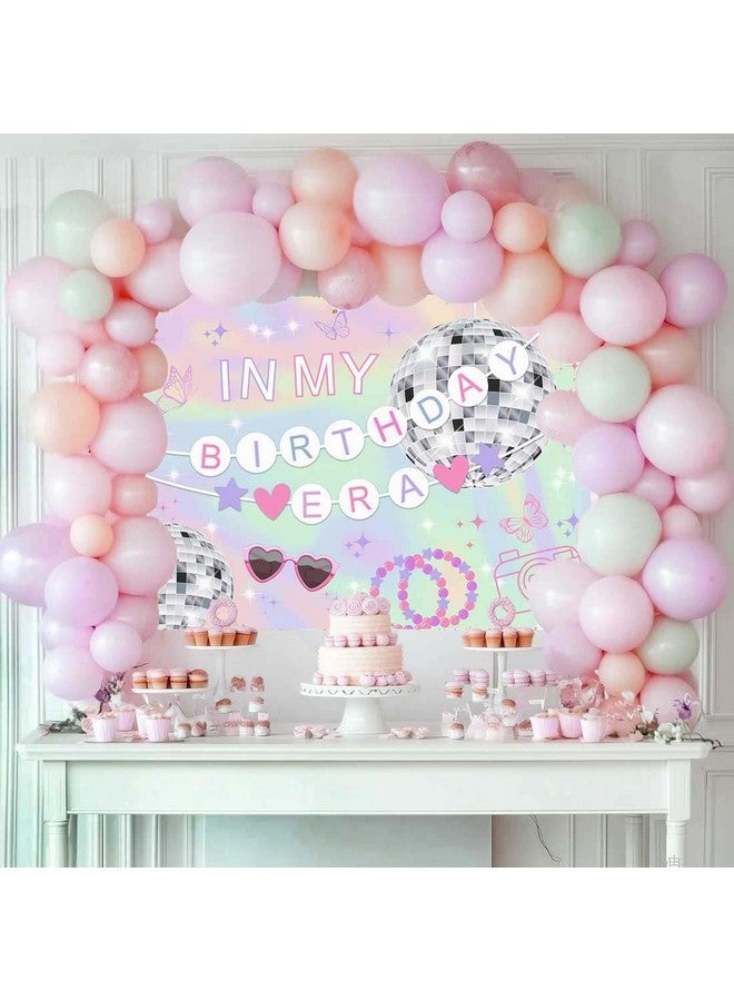 sensfun Sensfun In My Birthday Era Banner Music Birthday Decorations Backdrop Singer Superstar Girls Birthday Banner Disco Ball Friendship Bracelet Birthday Party Decorations Photo Booth Props 70.9"x47.2" - Image 3